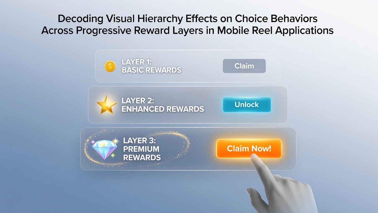 Mobile reel application interface showing layered reward structures with visual emphasis on progressive elements