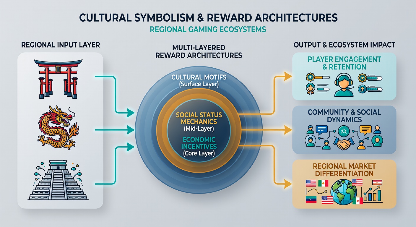 Multi-layered reward systems displaying regional cultural motifs in gaming interfaces