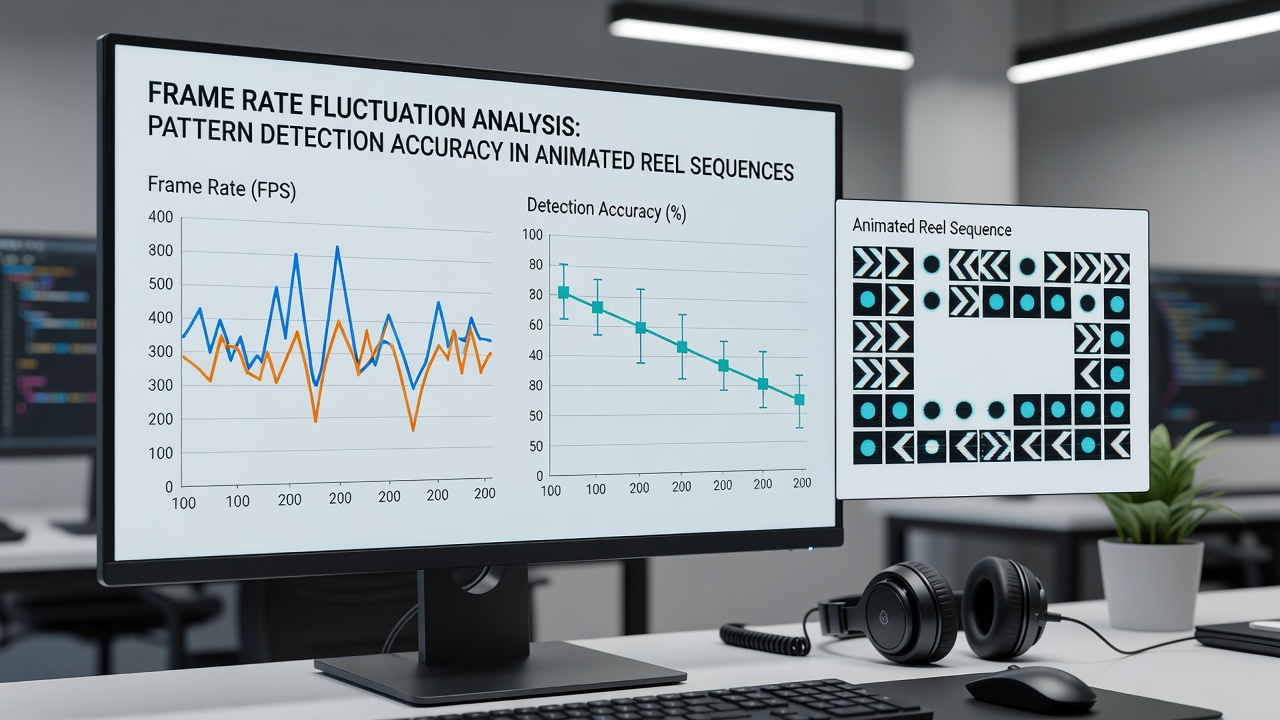 Close-up view of pattern detection testing on mobile screens with frame rate monitoring overlays