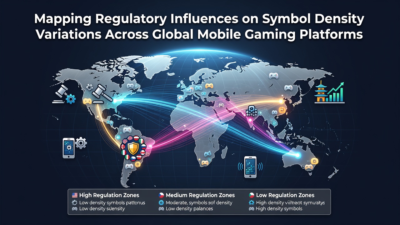 Visualization of regulatory mapping for symbol density variations in mobile gaming platforms