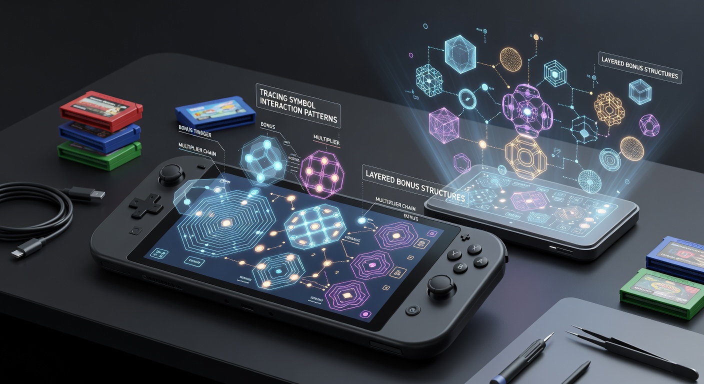 Mobile device displaying layered bonus symbols during gameplay